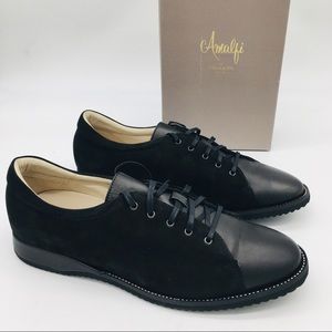 Amalfi By Rangoni Ernest Black Leather / Suede